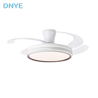 Décoration moderne pour salon, ventilateur de plafond invisible à LED avec lumière, télécommande en fer et ABS, vitesse et luminosité réglables