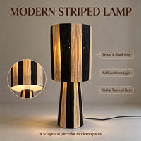 Lampe de table moderne en fer rayé, faite à la main, alimentée par courant alternatif, pour décoration intérieure, salon, chambre à coucher, chevet