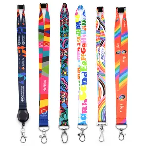 Dye Sublimation Polyester Keychain Lanyard Neck Lanyard Strap With Logo Custom Polyester lanyard