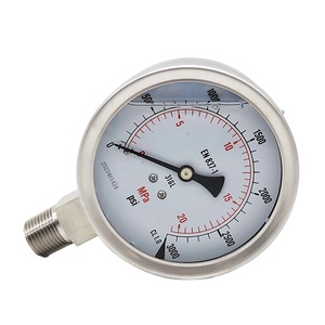 Manómetro de Acero Inoxidable de Alta Calidad de 100 mm (4 Pulgadas), Lleno de Aceite, Modelo Y-60, Marca Wika - Product Image 1