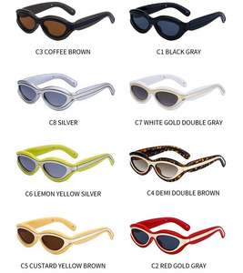 Gafas de Sol Ovaladas con Marco Pequeño para Hombre, Diseño de Marca de Lujo con Logotipo Personalizado, Gafas de Sol Estilo Ojo de Gato Punk con Protección UV400 para Mujer - Product Image 6