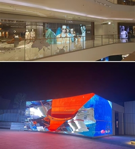 Écran LED transparent P10, panneau bleu clair, 1080P, luminosité 5000 cd, affichage mural intérieur avec garantie de 2 ans - Product Image 2
