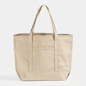 Custom Logo Canvas Tote Bag Zipper Shoulder Shopper Large Capacity Customize size Reusable Travel Tote Bag - Product Image 1