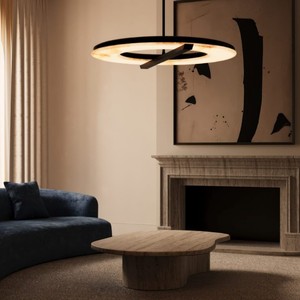 Lampe suspendue ronde moderne noire à LED E27 avec interrupteur pour salle à manger, chambre à coucher, salon, éclairage décoratif - Product Image 4