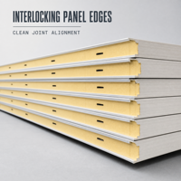 Panneaux isolants en PU pour entrepôts frigorifiques avec revêtement protecteur blanc pour la construction de chambres froide modulaires et de congélateurs.