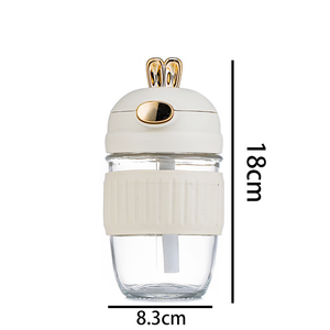 Nette Cartoon Kinder 350ml Glas Wasser flasche Studenten Schule gerade Trinkwasser becher mit Stroh anpassbares Logo - Product Image 5