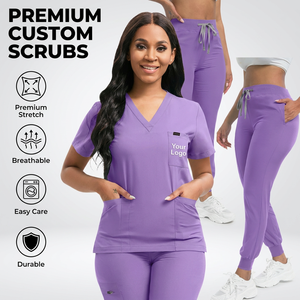 <span class=keywords><strong>Uniformes</strong></span> <span class=keywords><strong>de</strong></span> Hospital para Enfermeras <span class=keywords><strong>de</strong></span> Alta Venta Conjunto <span class=keywords><strong>de</strong></span> Dos Piezas con Pantalones Jogger Elásticos <span class=keywords><strong>de</strong></span> Spandex para Mujer - Product Image 3