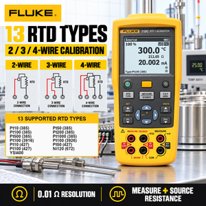 Calibrador de Temperatura RTD 712C, Fuente de Calibración 4-20mA, 13 Tipos de RTD, 2, 3 y 4 Hilos, Alimentación de Bucle de 24V - Product Image 2