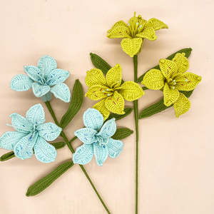 Decoración del hogar, barato, ganchillo <span class=keywords><strong>a</strong></span> mano, leche, algodón, lirio, adorno de tejer creativo, ramo de <span class=keywords><strong>flores</strong></span> de simulación - Product Image 1