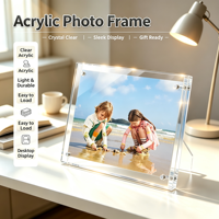 Cadre photo magnétique en acrylique transparent, vente en gros pour décoration de mariage, support photo personnalisé