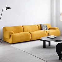 Canapé modulaire sectionnel vintage crème en flanelle, compressé sous vide, pour salon, style international