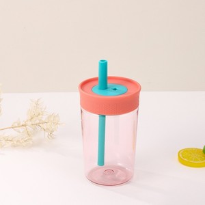 แก้วนำกลับมาใช้ใหม่16ออนซ์450มล. BPA ฟรีสำหรับเด็กผู้หญิงแก้วน้ำพลาสติกพร้อมฝาหลอดสำหรับใส่ในฤดูร้อนน่ารักสำหรับใส่น้ำนมและเครื่องดื่มกาแฟ2025ใหม่ - Product Image 5