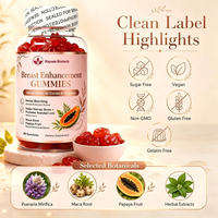 Gummies d'augmentation mammaire en gros pour femmes actives, en pack de gros, marque privée, dropshipping