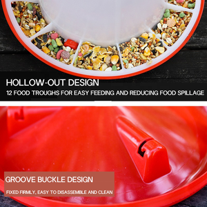 Poultry Drinker &amp; <strong>Feeder</strong> for Farms Durable Plastic Bird <strong>Feeders</strong> &amp; Drinkers Lightweight &amp; Easy Clean White &amp; Red - Product Image 4