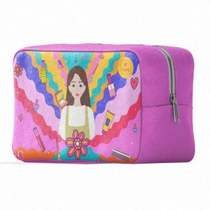 Bolsas de Cosméticos de Lona Personalizadas de Alta Calidad con Cierre de Cremallera y Diseño de Personajes a la Moda - Product Image 1