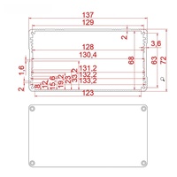 Boîtier en alliage d'aluminium 137*72mm, longueur personnalisée, boîtier en aluminium extrudé, boîte de projet électronique, boîtier IP54