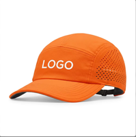 Gorra Deportiva Profesional de Seguridad Naranja, 6 Paneles, Corte Láser, Transpirable, con Rayas, de Lujo, para Maratón