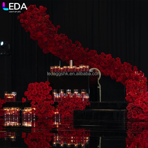 LEDA Indoor Outdoor Event <b>Decorations</b> Luxurious Grand Large S-shaped Artificial Rose <b>Arch</b> for Wedding - Product Image 3