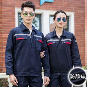 Traje de trabajo antiestático de manga larga, ropa protectora unisex para primavera y otoño, para taller de plantas de energía, gasolinera - Product Image 1