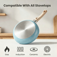 Ensemble de casseroles en aluminium classique de luxe avec revêtement antiadhésif en marbre, poêle à frire, casseroles, grand ensemble de casseroles