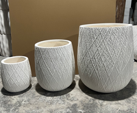 Grands pots à fleurs contemporains en béton léger et écologique, durables, sculptés à la main, 25L, avec trous de drainage, pour jardin intérieur ou extérieur
