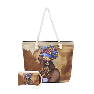 Sac de plage classique pour femme, tendance et populaire, avec fermeture éclair, doublure en nylon et polyester, logo imprimé élégant - Product Image 5
