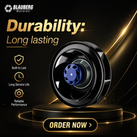 Ventilateurs radiaux sans balais en plastique Blauberg 24V, moteur soufflant centrifuge arrière personnalisable OEM, composant essentiel 220V