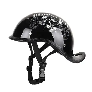 आउटडोर साइकल चलाना क्लासिक सुरक्षा संरक्षण रेट्रो जर्मन शांत हेलमेट हेलमेट की प्रवृत्ति पूंछ अंत लौकी मोटरसाइकिल आधा हेलमेट