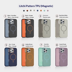 Coque de téléphone PC <span class=keywords><strong>ProTech</strong></span> Normcore/Minimaliste à motif litchi avec anneau magnétique, finition mate, protection intégrale pour Apple 17 Pro - Product Image 5