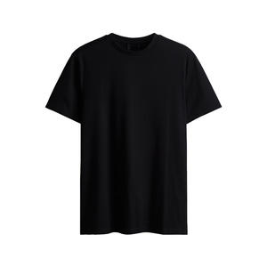 T-shirt pour homme en coton piqué tricoté de poids moyen, col rond classique, couture plate, écologique, respirant, adapté à l'extérieur - Product Image 2