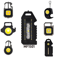 EDC senter genggam Mini murah, Senter kerja magnetik LED, Gantungan Kunci isi ulang, lampu kerja COB dengan Magnet
