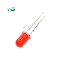 100pcs 5mm Diffusé ROUGE LED Diode DIP Rond Grand Angle À Travers Le Trou 2 Broches LED Lampe À Diode Électroluminescente 1.8-2.0V