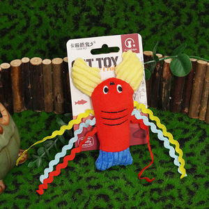 ของเล่นแมวรูปปูกุ้ง ตุ๊กตาขนนุ่ม ของเล่นสัตว์เลี้ยงแบบอินเทอร์แอคทีฟสำหรับแมว พร้อมแคทนิป ทนทาน ช่วยลดความเครียด - Product Image 4