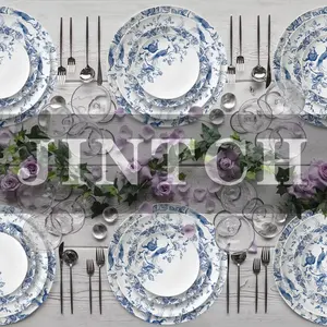 Jintch Groothandel Hoge Kwaliteit Fijne Bone China Diner Platen Set Luxe Keramische Servies Sets