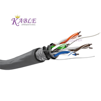 Kabel jaringan curah FTP 1000ft Cat5e 24AWG Solid 24AWG berpelindung kawat tembaga polos kabel komunikasi berpelindung warna kustom (FTP)