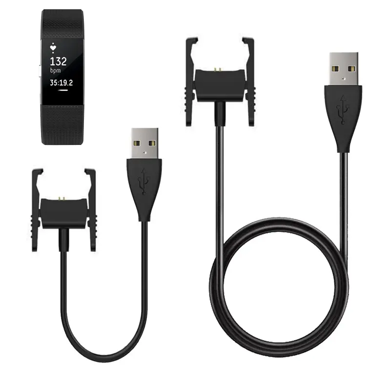 Fitbit Charge 2交換用USB充電ケーブル用55cm1mリストバンドドックアダプター充電クリップコードクレードル