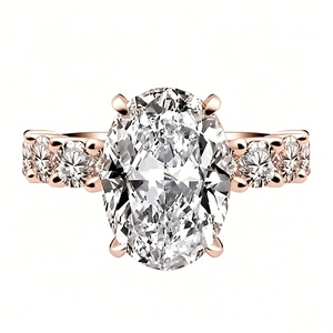 Elegante Anillo de Compromiso de Oro de 18K con Moissanita de Corte Ovalado de 3CT, Solitario con Halo Oculto, Joyería para Mujer - Product Image 4