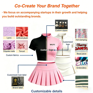 Custom Logo 2026 Women Two Piece <b>Set</b> Slim Fit Zip Up Jacket and Mini Skirt <b>Set</b> Sporty Streetwear Tracksuit Outfits for Women - Product Image 2