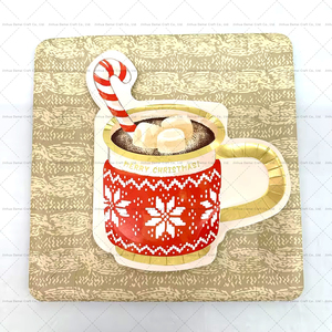 DAMAI in Stock Christmas Paper Plates Cup Shape Disposable Plates Christmas Table Decorations Holiday Xmas Dinner Plates Party - Product Image 5