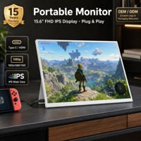 Monitor Portabel Gaming 15.6 Inci 1080P FHD 72% SRGB IPS 300nits Dapat Dipasang VESA Tipe-C Speaker Internal Layar Kedua Laptop PC