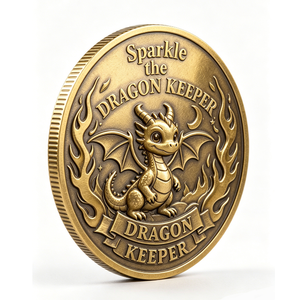 Custom Sparkle Dragon Keeper 3D Zinc Alloy Chinese New Year Angel Commemorative Challenge Coin Dual-Sided Fantasy Collectible - Product Image 4