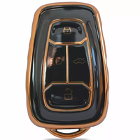 Échantillon gratuit pour Mahindra, tata, suzuki, hyundai, kia, bordure dorée, TPU noir, étui de clé de voiture, couverture de clé pour TATA