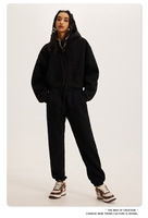 Ensemble de survêtement en polaire personnalisé avec logo, deux pièces, sweats à capuche et pantalons de survêtement amples pour femmes, streetwear, coupe décontractée, style ample