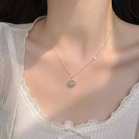 Collier tendance Planet pour femmes, bijoux de luxe légers haut de gamme avec chaîne en cuivre incrustée de zircon
