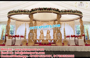 Mandap de boda de madera tallada a mano, mandril de boda exclusivo, impresionante artesanía, diseñador Akshar, Reino Unido - Product Image 5