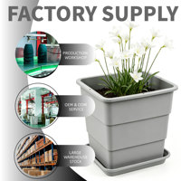 Pots à fleurs carrés en PP légers et durables avec trou de drainage, utilisation intérieure/extérieure, design moderne minimaliste, lot de 21,19 L