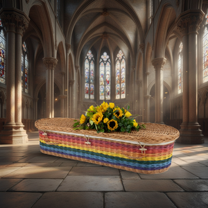 Offre Spéciale – Meilleur Prix – <span class=keywords><strong>Cercueil</strong></span> en Osier Naturel pour Crémation et Funérailles - Product Image 5