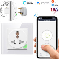 Prise murale intelligente Wifi Tuya EU FR universelle, compatible avec Alexa et Google Home