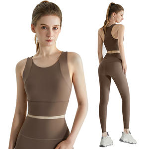 Ensemble soutien-gorge de sport Weiman pour femme – Maintien élevé, léger, sans coutures, col rond simple, couleur unie – Idéal pour l'entraînement, le fitness et la course à pied - Product Image 4