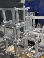 Estructura de Iluminación Plegable para Escenario, Tipo Spigot, en Aluminio Negro, para Altavoces Line Array, DJ e Iluminación de Escenario
